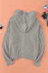 Zipper V-Neck Dropped Sleeve Hooded Solid Sweater